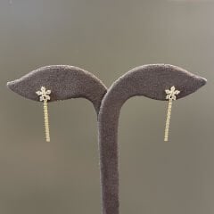 Su Yolu Çiçek Gümüş Küpe