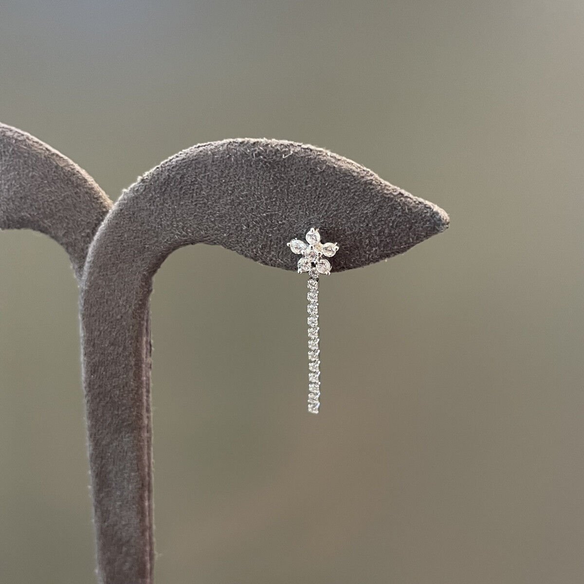 Su Yolu Çiçek Gümüş Küpe