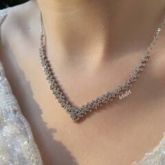 Taşlı Gümüş Gerdanlık İkili Set