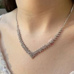 Taşlı Gümüş Gerdanlık Set