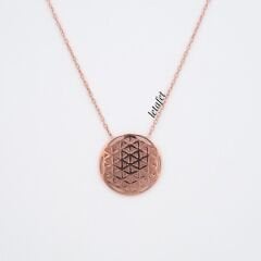 Yaşam Çiçeği Gümüş Kolye Plaka