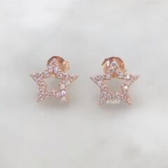 Yıldız Minimal Gümüş Küpe