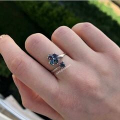 Yonca Yüzük Mistik Topaz Beyaz