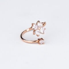 Yonca Yüzük Beyaz Taşlı